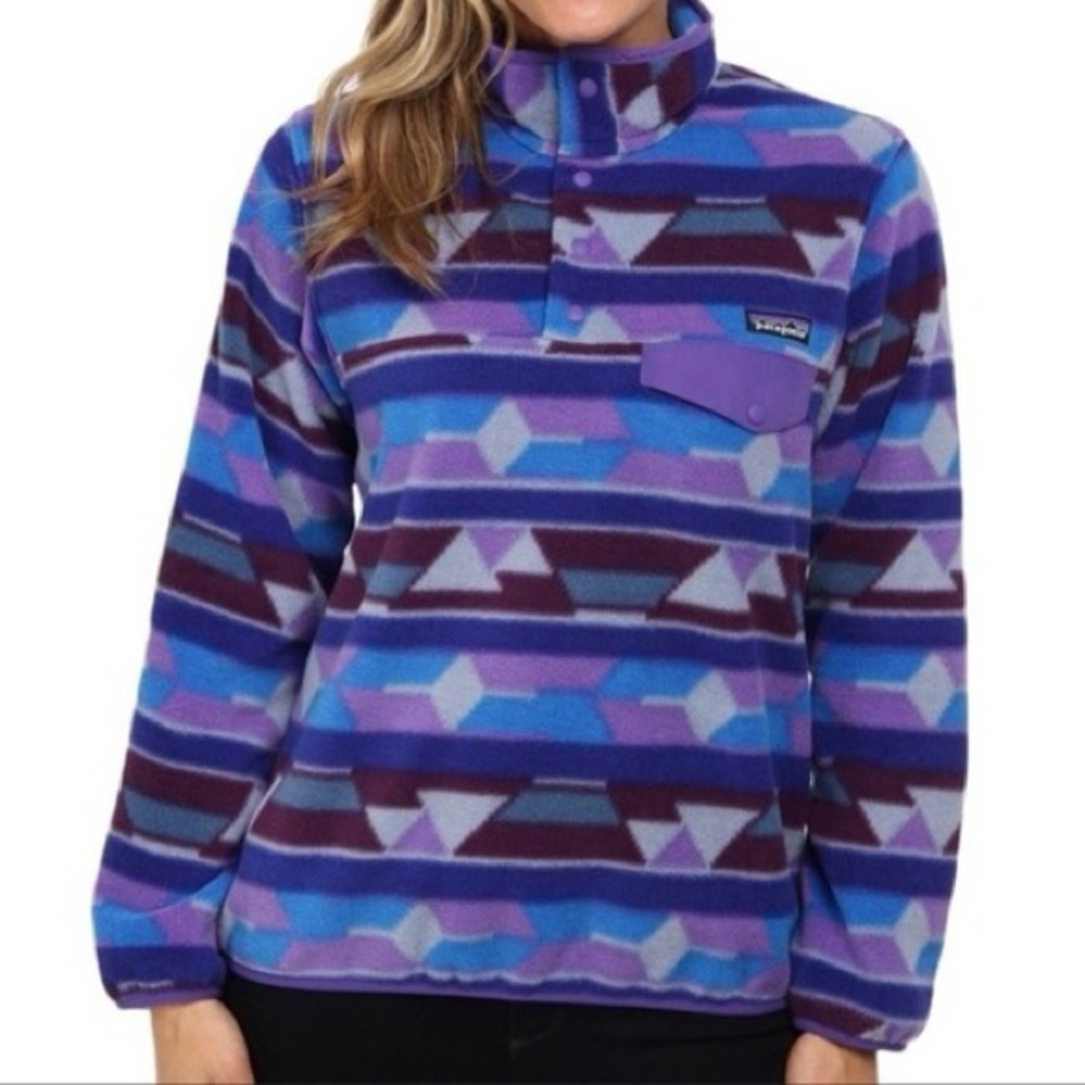 Patagonia Aztec Synchilla T-Snap Fleece Pullover Size Small Women’s Jacket Rare